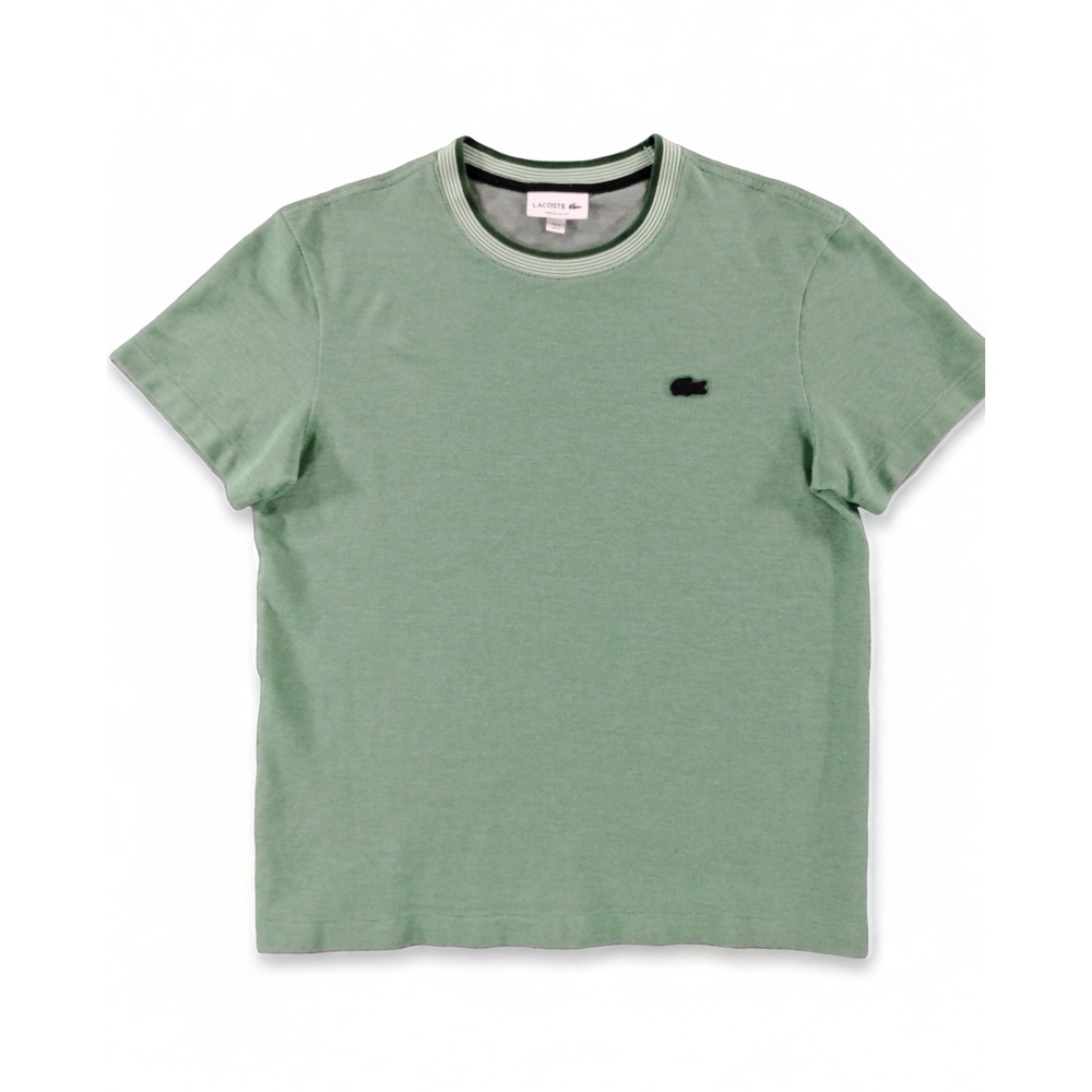 Lacoste Crew Neck Cotton T-Shirt Mens Size M Logo Embroidered Minimalist Preppy